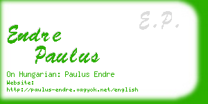 endre paulus business card